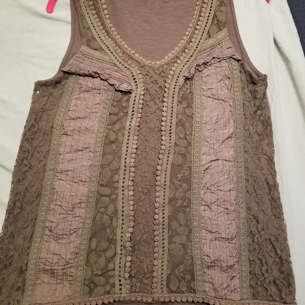 Anthropologie Deletta Lace Shell/Tank Top Small